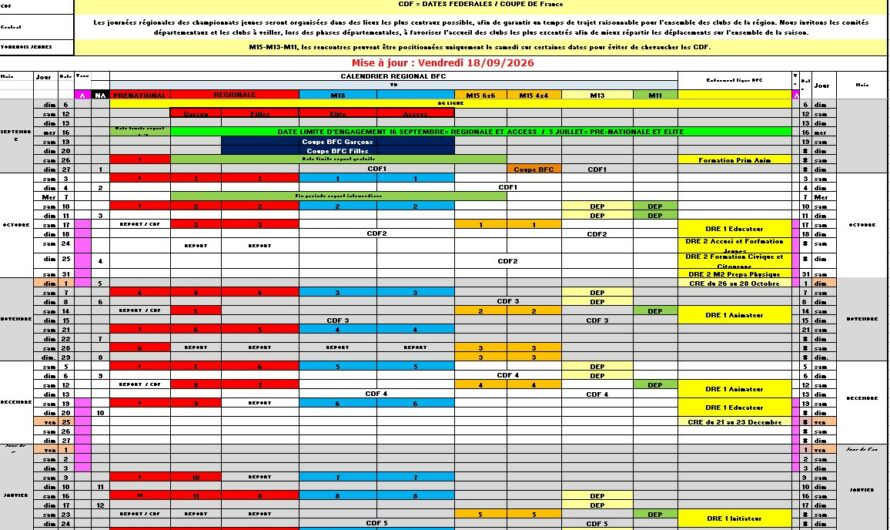 Calendrier des matchs 2026-2027